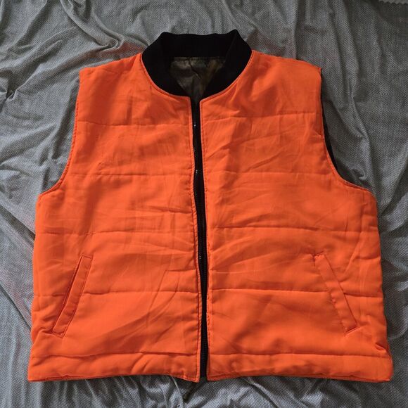 Real Tree Bob Allen Reversible Camouflage Orange Hunting Vest Men XL Outerwear - Picture 3 of 7